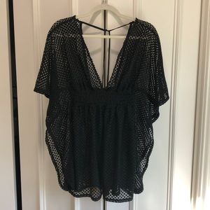 Black eyelet swimsuit cover up